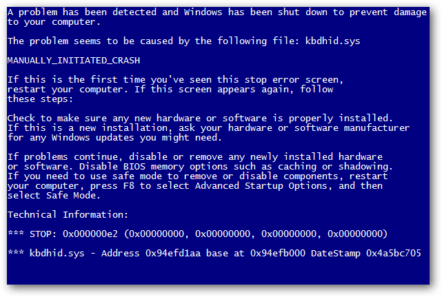 Risultati immagini per Blue Screen Of Death
